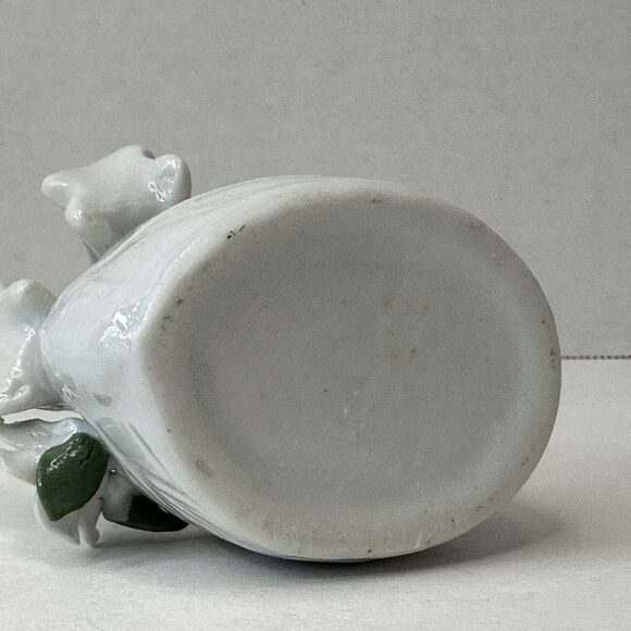 Vintage Doves Flower Planter Trinket Ring Box White w/Gold Trim Pink Floral RARE - Picture 9 of 13